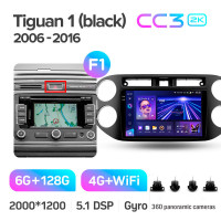 Штатна магнітола Teyes CC3 6+128 Gb з коловим оглядом 360° Volkswagen Tiguan 1 NF 2006-2017 (F1) (24mm) 9" 2k