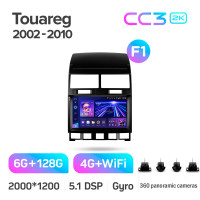 Штатна магнітола Teyes CC3 6+128 Gb з коловим оглядом 360° Volkswagen Touareg GP 2002-2010 (F1) 9" 2k