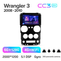 Штатна магнітола Teyes CC3 6+128 Gb з коловим оглядом 360° Jeep Wrangler 3 JK (F1) 2008-2010 9" 2k (L1)