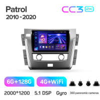 Штатна магнітола Teyes CC3 6+128 Gb з коловим оглядом 360° Nissan Patrol 6 Y62 2010-2020 (F2) 10" 2k