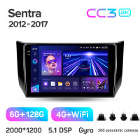Штатна магнітола Teyes CC3 6+128 Gb з коловим оглядом 360° Nissan Sentra B17 2012-2017 10" 2k