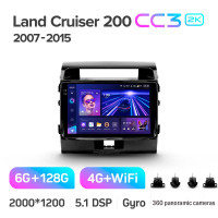 Штатная магнитола Teyes CC3 6+128 Gb с круговым обзором 360° Toyota Land Cruiser 11 200 (F1) 2007-2015 10" 2k