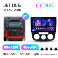 Штатна магнітола Teyes CC3 6+128 Gb з коловим оглядом 360° Volkswagen Jetta 5 2005-2010 (F1) 10" 2k