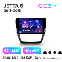 Штатна магнітола Teyes CC3 6+128 Gb з коловим оглядом 360° Volkswagen Jetta 6 2011-2018 10" 2k