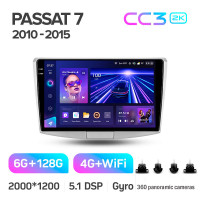Штатна магнітола Teyes CC3 6+128 Gb з коловим оглядом 360° Volkswagen Passat 7 B7 2010-2015 10" 2k