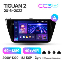 Штатна магнітола Teyes CC3 6+128 Gb з коловим оглядом 360° Volkswagen Tiguan 2 Mk 2016-2022 (A) 10" 2k