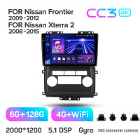 Штатна магнітола Teyes CC3 6+128 Gb з коловим оглядом 360° Nissan Frontier 2009-2012 For Nissan Xterra 2 N50 2008-2015 10" 2k