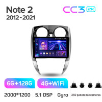 Штатна магнітола Teyes CC3 6+128 Gb з коловим оглядом 360° Nissan Note 2 E12 2012-2021 10" 2k