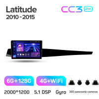Штатная магнитола Teyes CC3 6+128 Gb с круговым обзором 360° Renault Latitude 1 2010-2015 10" 2k (L3)