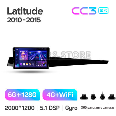 Штатная магнитола Teyes CC3 6+128 Gb с круговым обзором 360° Renault Latitude 1 2010-2015 10" 2k (L3)