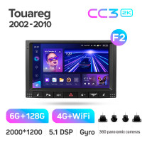 Штатна магнітола Teyes CC3 6+128 Gb з коловим оглядом 360° Volkswagen Touareg GP 2002-2010 (F2) 9" 2k (L2)