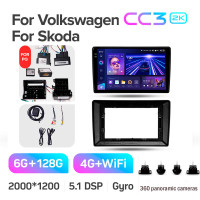 Штатна магнітола Teyes CC3 6+128 Gb з коловим оглядом 360° Volkswagen Universal For Volkswagen Bora/Golf 6/Passat/Scirocco/Sharan/Touran For Skoda 2k