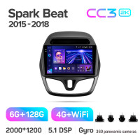 Штатна магнітола Teyes CC3 6+128 Gb з коловим оглядом 360° Chevrolet Spark Beat (F2) 2015-2018 9" 2k