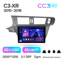 Штатна магнітола Teyes CC3 6+128 Gb з коловим оглядом 360° Citroen C3-XR (F2) 2010-2018 10" 2k