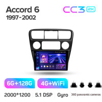 Штатная магнитола Teyes CC3 6+128 Gb с круговым обзором 360° Honda Accord 6 1997-2002 9" 2k