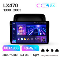 Штатная магнитола Teyes CC3 6+128 Gb с круговым обзором 360° Lexus LX470 J100 (F2) 1998-2003 10" 2k (L2)