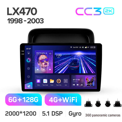 Штатная магнитола Teyes CC3 6+128 Gb с круговым обзором 360° Lexus LX470 J100 (F2) 1998-2003 10" 2k (L2)