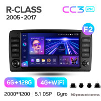 Штатная магнитола Teyes CC3 6+128 Gb с круговым обзором 360° Mercedes Benz R-Class W251 R280 R300 R320 2005-2017 button (F2)