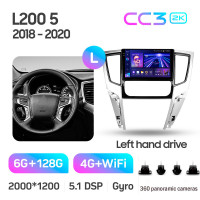 Штатна магнітола Teyes CC3 6+128 Gb з коловим оглядом 360° Mitsubishi L200 5 2018-2020 (F2) 9" 2k