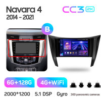 Штатная магнитола Teyes CC3 6+128 Gb с обзором 360° Nissan Navara D23 IV 4 2014-2021 (B) 9" 2k (L1)