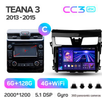 Штатная магнитола Teyes CC3 6+128 Gb с круговым обзором 360° Nissan Teana J33 2013-2015 (C) 10" 2k