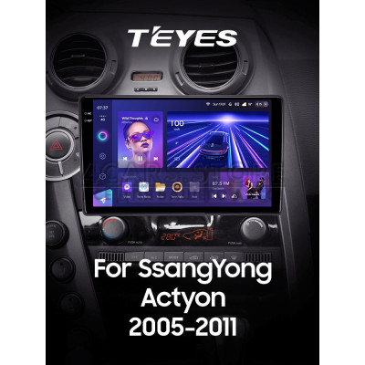 Штатная магнитола Teyes CC3 6+128 Gb с круговым обзором 360° SsangYong Actyon C100 2005-2011 9" 2k