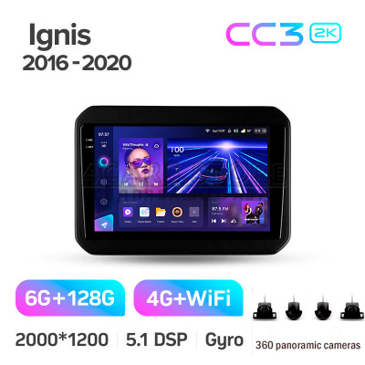 Штатная магнитола Teyes CC3 6+128 Gb с круговым обзором 360° Suzuki Ignis 2016-2020 9" 2k Штатная магнитола Teyes CC3 6+128 Gb с круговым обзором 360° Suzuki Ignis 2016-2020 9" 2k