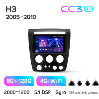 Штатная магнитола Teyes CC3 6+128 Gb с круговым обзором 360° Hummer H3 1 2005-2010 9" 2k (L1)