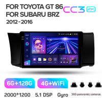 Штатная магнитола Teyes CC3 6+128 Gb с круговым обзором 360° Toyota GT 86 2012-2016 9" 2k