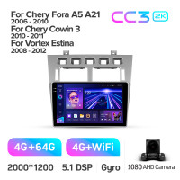 Штатна магнітола Teyes CC3 4+64 Gb Chery Fora A5 A21 2006-2010 Cowin 3 A21 2010-2011 Vortex Estina 2008-2012 9" 2k