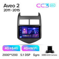 Штатная магнитола Teyes CC3 4+64 Gb Chevrolet Aveo 2 2011-2015 9" 2k