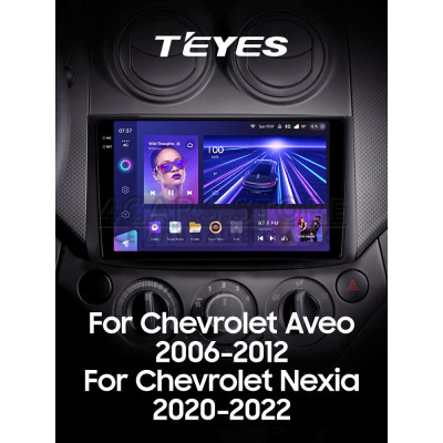 Штатная магнитола Teyes CC3 4+64 Gb Chevrolet Aveo T250 2006-2012 Nexia 1 2020-2022 9" 2k