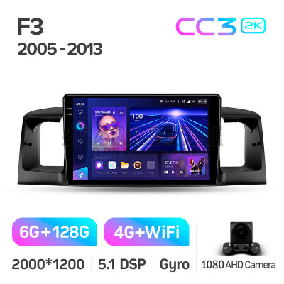 Штатная магнитола Teyes CC3 6+128 Gb BYD F3 1 2005-2013 9" 2k Штатная магнитола Teyes CC3 6+128 Gb BYD F3 1 2005-2013 9" 2k