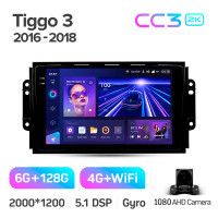 Штатная магнитола Teyes CC3 6+128 Gb Chery Tiggo 3 2016 - 2018 9" 2k