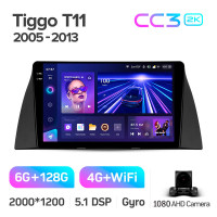 Штатная магнитола Teyes CC3 6+128 Gb Chery Tiggo T11 1 2005 - 2013 9" 2k