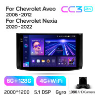 Штатна магнітола Teyes CC3 6+128 Gb Chevrolet Aveo T250 2006-2012 Nexia 1 2020-2022 9" 2k