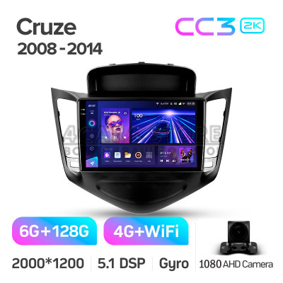 Штатная магнитола Teyes CC3 6+128 Gb Chevrolet Cruze J300 2008-2014 9" 2k