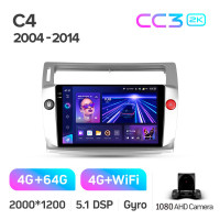 Штатна магнітола Teyes CC3 4+64 Gb Citroen C4 LA LC C-Triomphe C-Quatre 2004-2014 9" 2k