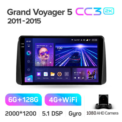 Штатная магнитола Teyes CC3 6+128 Gb Chrysler Grand Voyager 5 2011-2015 9" 2k (L1)