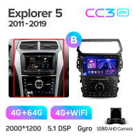 Штатная магнитола Teyes CC3 4+64 Gb Ford Explorer 5 2011 - 2019 (B) 10" 2k (L3)