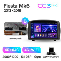 Штатная магнитола Teyes CC3 4+64 Gb Ford Fiesta Mk 6 (F2) 2008-2019 (B) 9" 2k