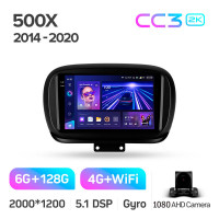 Штатна магнітола Teyes CC3 6+128 Gb Fiat 500X 2014-2020 9" 2k (L1)