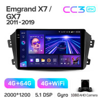 Штатна магнітола Teyes CC3 4+64 Gb Geely Emgrand X7 1 GX7 EX7 2011-2019 9" 2k