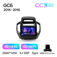 Штатна магнітола Teyes CC3 4+64 Gb Geely GC6 1 2014-2016 9" 2k