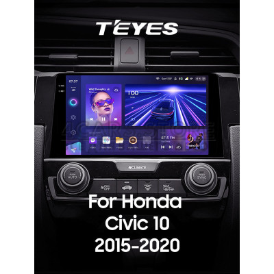 Штатная магнитола Teyes CC3 4+64 Gb Honda Civic 10 FC FK 2015-2020 9" 2k