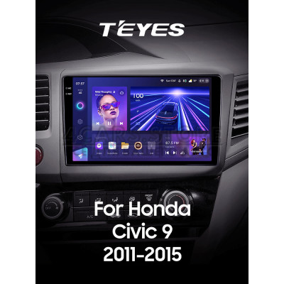 Штатная магнитола Teyes CC3 4+64 Gb Honda Civic 9 FB FK FD 2011-2015 9" 2k