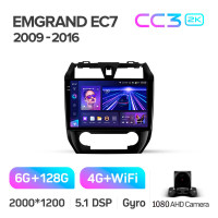 Штатна магнітола Teyes CC3 6+128 Gb Geely Emgrand EC7 1 2009-2016 10" 2k