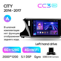 Штатная магнитола Teyes CC3 6+128 Gb Honda City 2014-2017 (A) 10" 2k