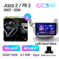 Штатна магнітола Teyes CC3 4+64 Gb Honda Jazz 2 GG Fit 2 GE 2007 - 2014 10" 2k