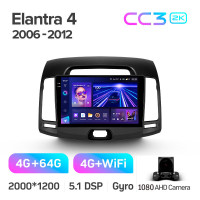 Штатна магнітола Teyes CC3 4+64 Gb Hyundai Elantra 4 HD 2006-2012 9" 2k